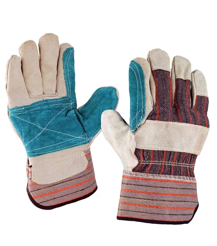 Перчатки спилковые комбинированные тканью, исх.мех, РТ2111