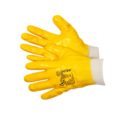 Перчатки трикотажные, полностью покрытые высококачественным нитрилом