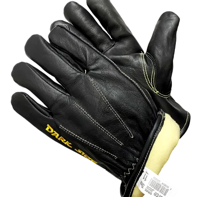 Черные цельнокожаные анатомические перчатки