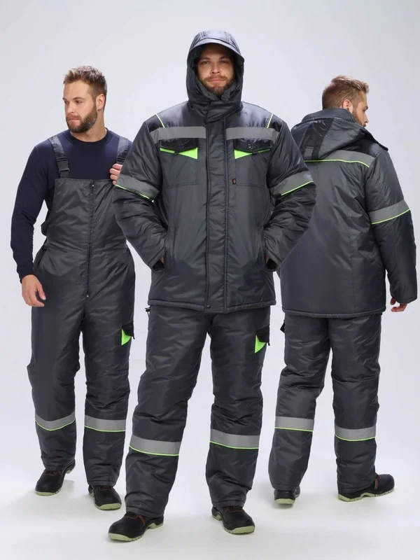 Костюм зимний Ховард (тк.OxLine) п/к, т.серый/черный/лимонный