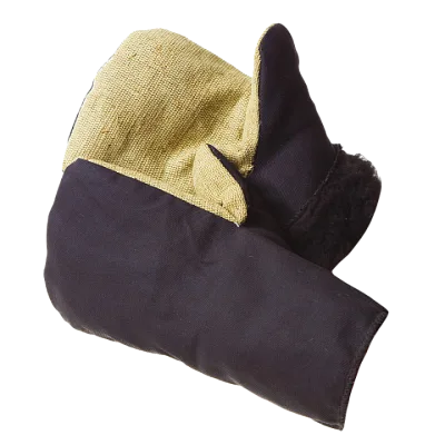 Рукавицы на искусственном меху с брезентовым наладонником 10/100