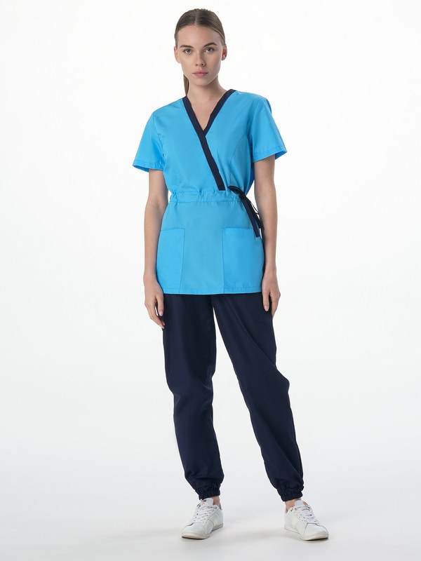 Костюм женский MedLine Арина (тк.Смесовая,120), т.синий/голубой