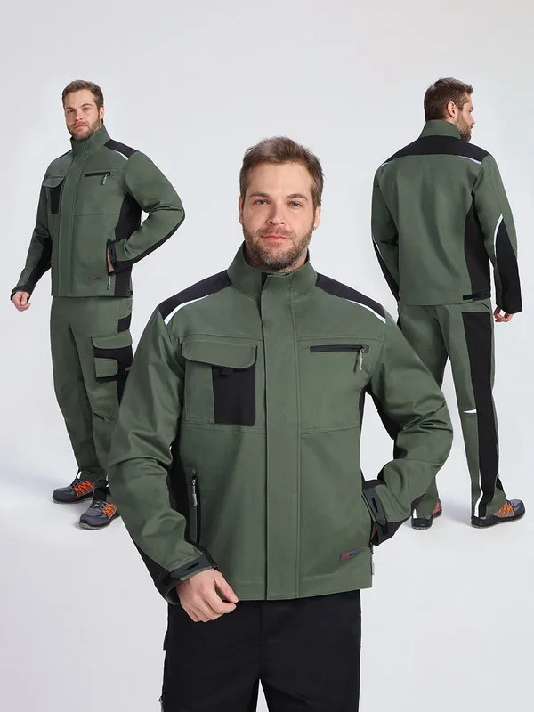 Куртка ProfLineLeader (тк.Хлопок/Спандекс,260), хаки/черный