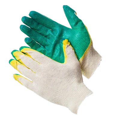 Перчатки ДВОЙНОЙ ОБЛИВ латексом в упаковке 10/100