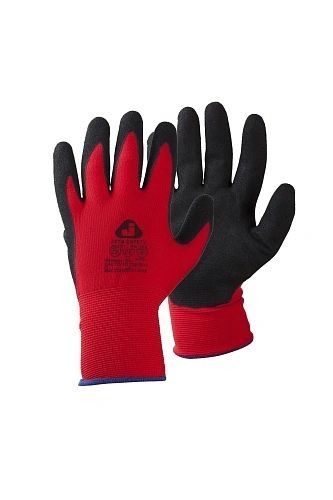 Перчатки рабочие Jeta Safety JN051 с рельефным нитриловым покрытием цвет красный черный