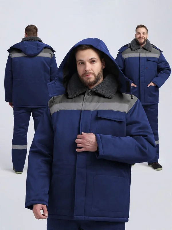 Куртка зимняя Квайл СОП (тк.Смесовая,210), т.синий/серый