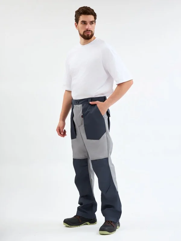 Брюки Лидер (тк.Смесовая,240), т.серый/св.серый