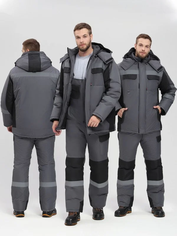 Костюм зимний Вектрон-2 СОП (тк.Таслан,135) п/к, т.серый/черный