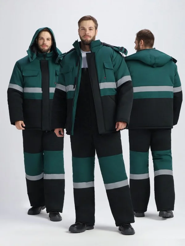 Костюм зимний Нордхард-2 СОП У. (тк.Смесовая,240) п/к, черный/т.зеленый