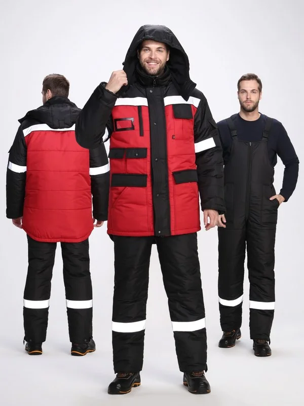 Костюм зимний Беркорт-2 СОП К. (тк.Таслан,135) п/к, черный/красный