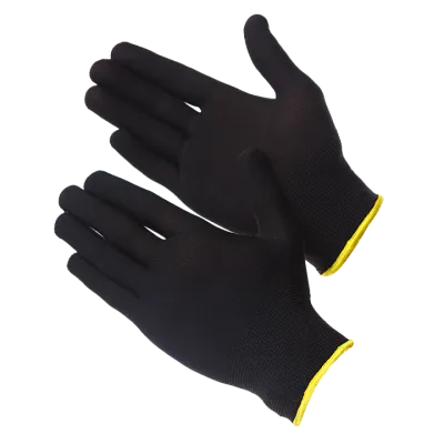 Чистые черные  нейлоновые перчатки