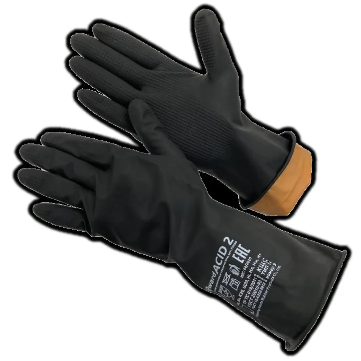 Перчатки резиновые технические КЩС тип 2+