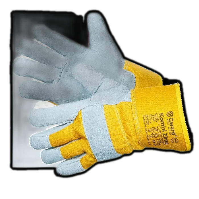 Утепленные комбинированные спилковые перчатки