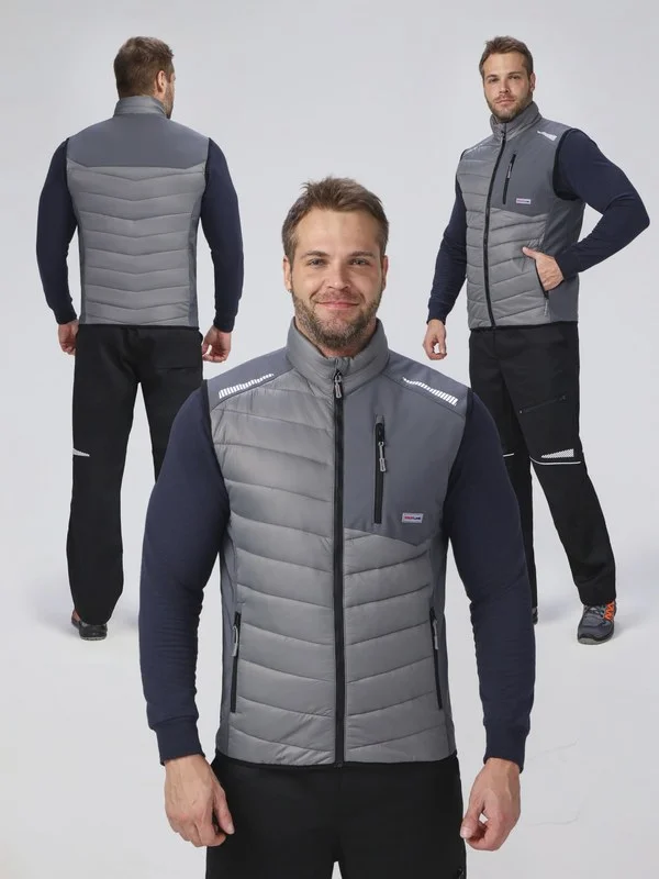 Жилет утепленный ProfLineLeader (тк.Нейлон/Софтшел), серый