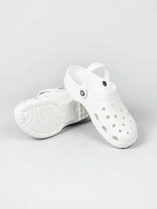 Сабо с ремешком и перфорацией женские  ЭВА, белый