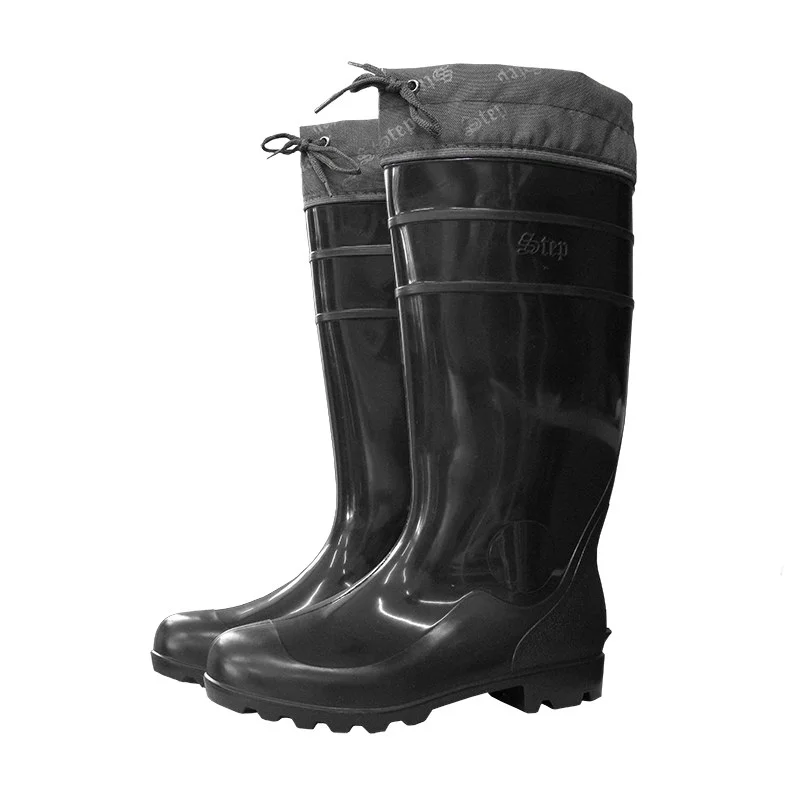 Сапоги ПВХ двухкомпонентные, черный (арт.С-40) с надставкой