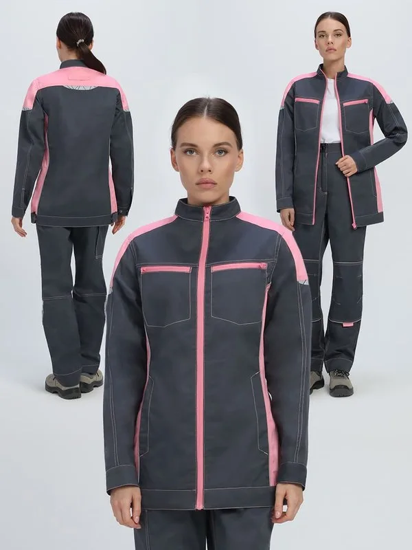 Куртка женская ProfLineSpecialist (тк.Смесовая,240), серый/розовый