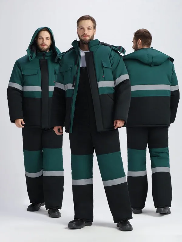 Костюм зимний Нордхард-2 СОП (тк.Смесовая,250) п/к, черный/зеленый