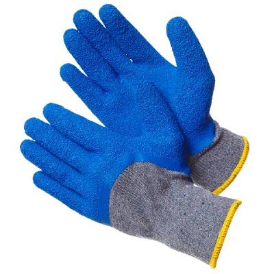 Перчатки хб глубоко залитые текстурированным латексом