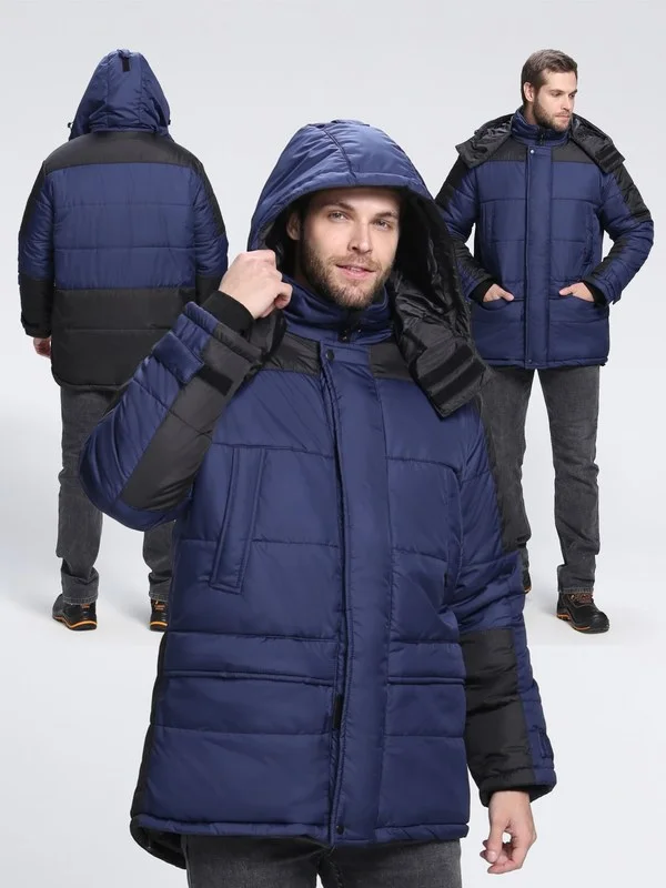 Куртка зимняя Европа (Дюспо), темно-синий/черный