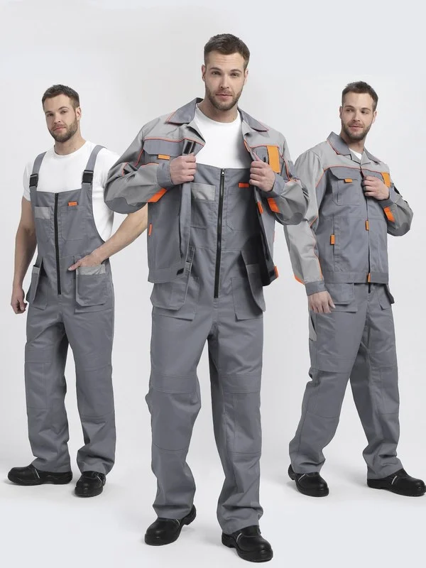 Костюм Драга-2 (тк.Смесовая МВО,240) п/к, серый/св.серый/оранжевый