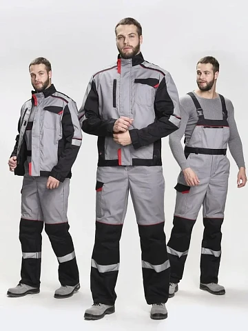 Костюм Сервис (тк.Смесовая,240) п/к, серый/черный