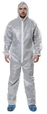 Комбинезон одноразовый из спанбонда ламинированный 50 гр/м2 белый