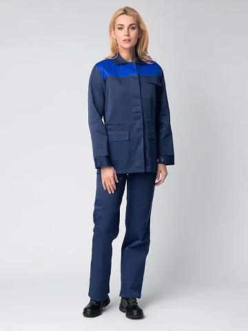 Костюм женский П. (тк.Смесовая,210) брюки, т.синий/васильковый