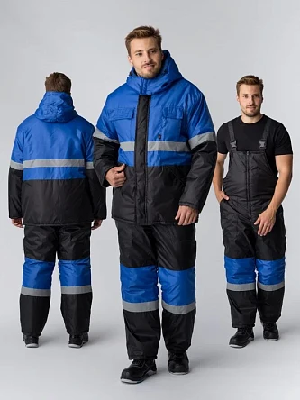 Костюм зимний Мегрес-2 СОП (тк.OxLine,90) п/к, васильковый/черный