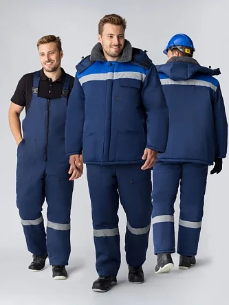 Костюм зимний Труженик-Ультра-2 У. (тк.Смесовая,210) п/к, т.синий/васильковый