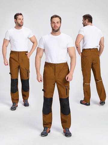 Брюки ProfLineSpecialist (тк.РипСтоп,240), коричневый/черный