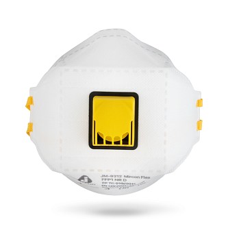 Полумаска JM-9312 противоаэрозольная с клапаном, трехпанельная
