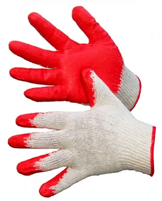 Перчатки х/б с ПВХ (точка)  4-х нитка (черные, белые)