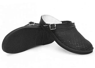 Сабо женские нат.кожа ПВХ (арт. 4-12-7), черный