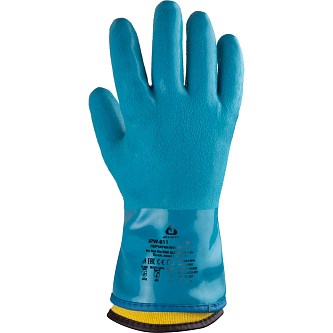 Перчатки Jeta Safety Winter Grip JPW-811 трикотажные утепленные с покрытием из смеси ПВХ и нитрила для защиты от химических воздействий и пониженных температур