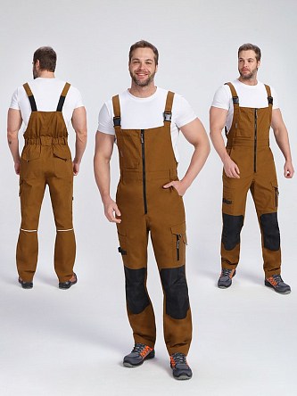 Полукомбинезон ProfLineSpecialist (тк.РипСтоп,240), коричневый/черный