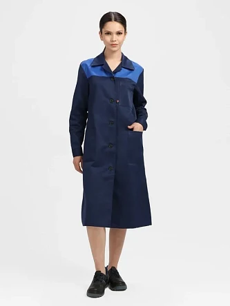 Халат женский Лигор (тк.Смесовая,210), т.синий/васильковый