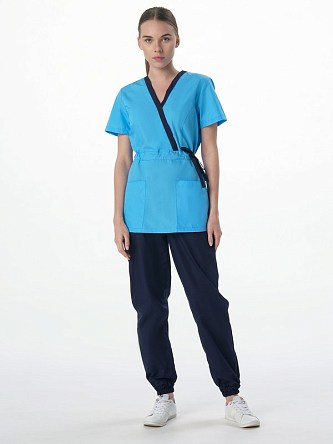 Костюм женский MedLine Арина (тк.Смесовая,120), т.синий/голубой