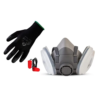 ПРОТИВОПЫЛЕВОЙ КОМПЛЕКТ Jeta Safety J-SET Dust Kit 5500P: полумаска, противоаэрозольные фильтры P2R (4 шт), адаптеры (2 шт), держатели (2 шт)