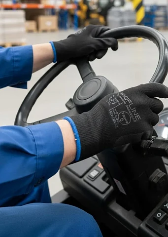 Перчатки ProfLineSpecialist нейлоновые с ПУ-покрытием, черный