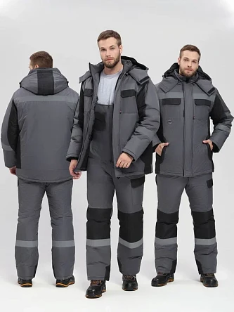 Костюм зимний Вектрон-2 СОП (тк.Таслан,135) п/к, т.серый/черный