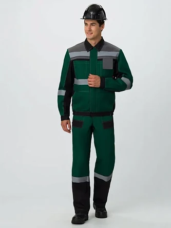 Костюм Вивантек-2 СОП A. (тк.Смесовая,240) п/к, зеленый/черный/серый