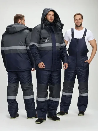 Костюм зимний Мегрес-2 СОП (тк.OxLine,90) п/к, т.серый/т.синий