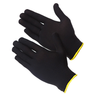 Чистые черные  нейлоновые перчатки