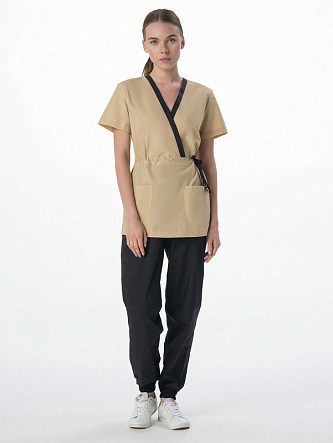Костюм женский MedLine Арина (тк.Смесовая,120), черный/бежевый
