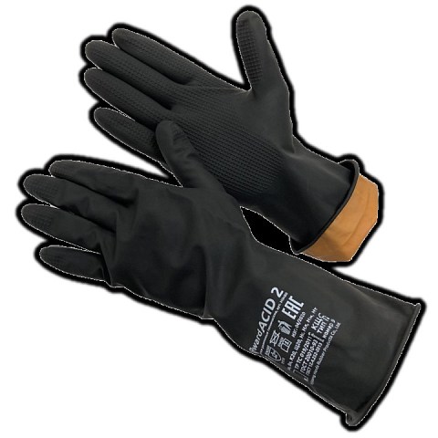 Перчатки резиновые технические КЩС тип 2+