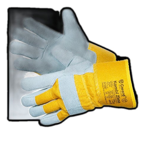 Утепленные комбинированные спилковые перчатки