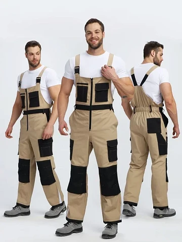 Полукомбинезон Айкор (тк.Смесовая,260), бежевый/черный