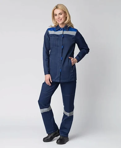 Костюм женский Веснис-1 СОП (тк.Смесовая,210) брюки, т.синий/васильковый