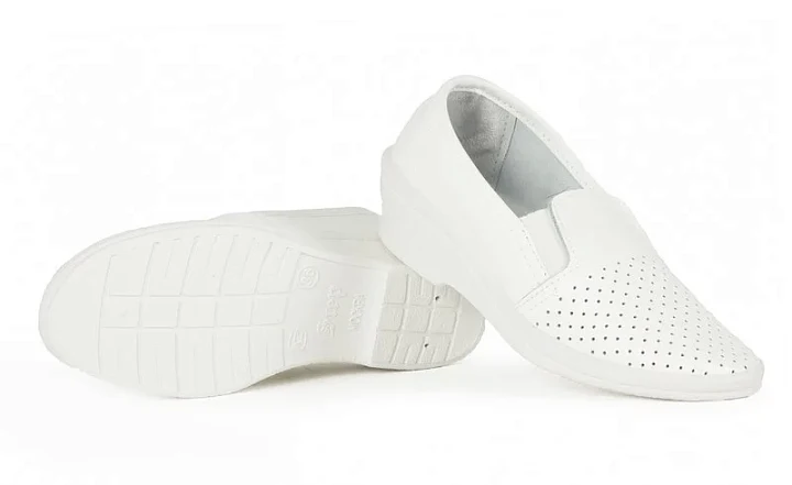 Туфли с перфорацией женские нат.кожа ПВХ (арт.41-22-7), белый